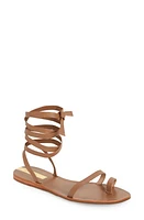 Kaanas Lingam Ankle Tie Flat Sandal in Honey at Nordstrom, Size 7