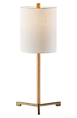 ADESSO LIGHTING Maddox Table Lamp in Natural Wood /Antique Brass at Nordstrom