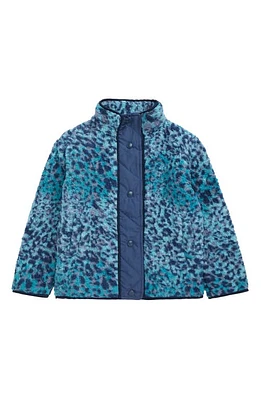 Tucker + Tate Kids' Fluffy High-Pile Fleece Jacket Teal Gem Ombre Leopard Spots at Nordstrom,