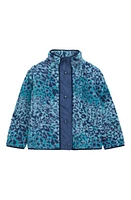 Tucker + Tate Kids' Fluffy High-Pile Fleece Jacket Teal Gem Ombre Leopard Spots at Nordstrom,