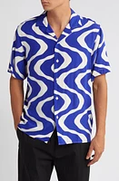 OAS Blue Rippling Camp Shirt at Nordstrom,