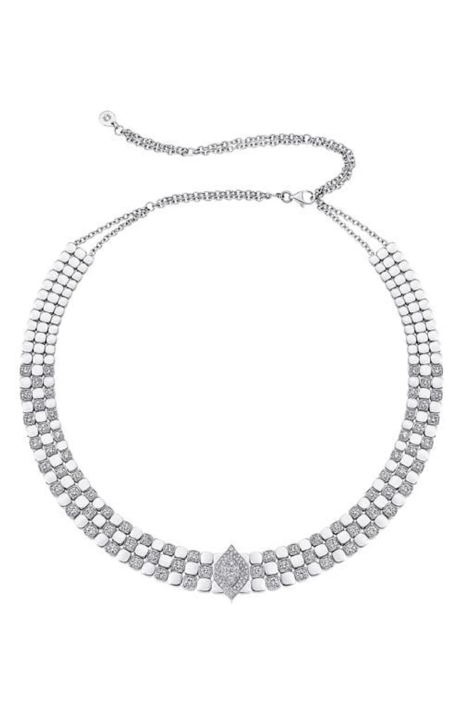 Sara Weinstock Isadora Three-Row Choker Necklace in White Gold at Nordstrom