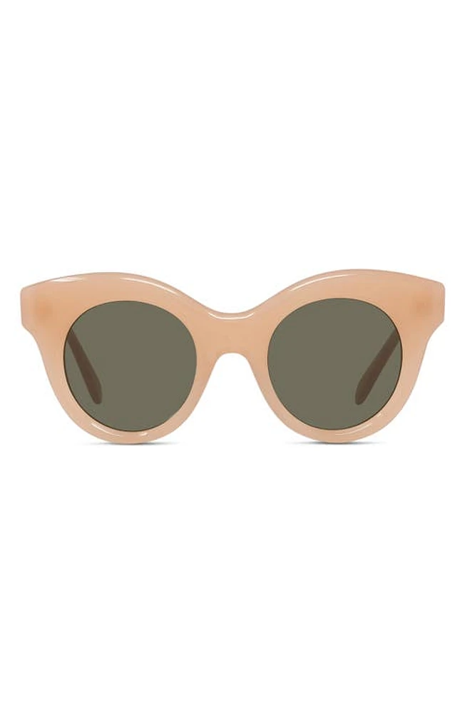 Loewe Curvy 49mm Small Round Sunglasses in Shiny Pink /Brown at Nordstrom