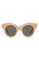 Loewe Curvy 49mm Small Round Sunglasses in Shiny Pink /Brown at Nordstrom