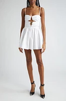 Area Star Cutout Cotton Blend Poplin Minidress White at Nordstrom,