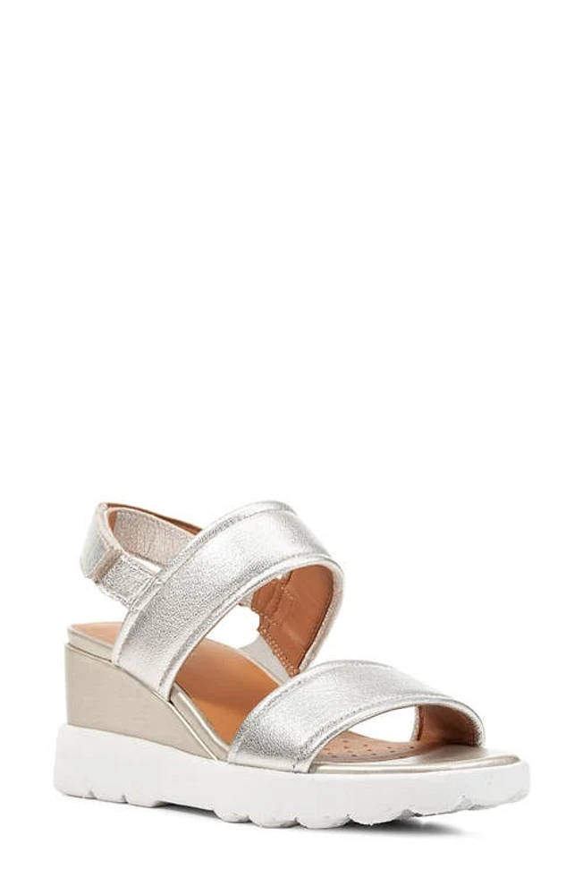 Geox Spherica Wedge Sandal Light Gold at Nordstrom,