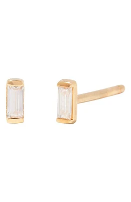 Brook and York Chloe Baguette White Topaz Stud Earrings in Gold at Nordstrom