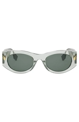 'Fendi Roma 52mm Oval Sunglasses in Light Green/Other /Green at Nordstrom