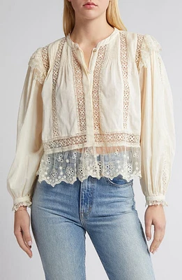 LoveShackFancy Kava Lace Top Cream at Nordstrom,