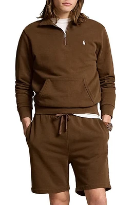 Polo Ralph Lauren French Terry Quarter Zip Sweatshirt Pale Russet at Nordstrom,