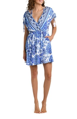 La Blanca Beyond V-Neck Cover-Up Dress Blue at Nordstrom,