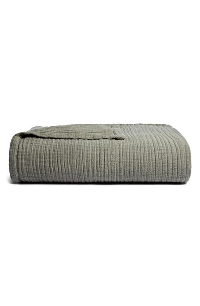 Parachute Cloud Cotton & Linen Gauze Bed Blanket in Moss at Nordstrom