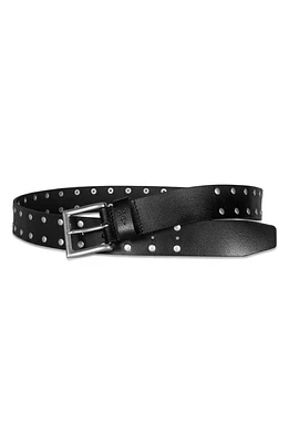 AllSaints Studded Leather Belt Black at Nordstrom,