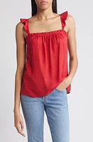 PAIGE Iyala Ruffle Tank Top Strawberry Jam at Nordstrom,