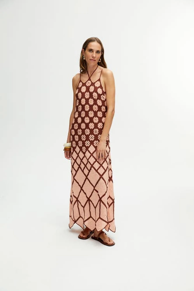 Nocturne Embroidered Long Dress in Multi-Colored at Nordstrom