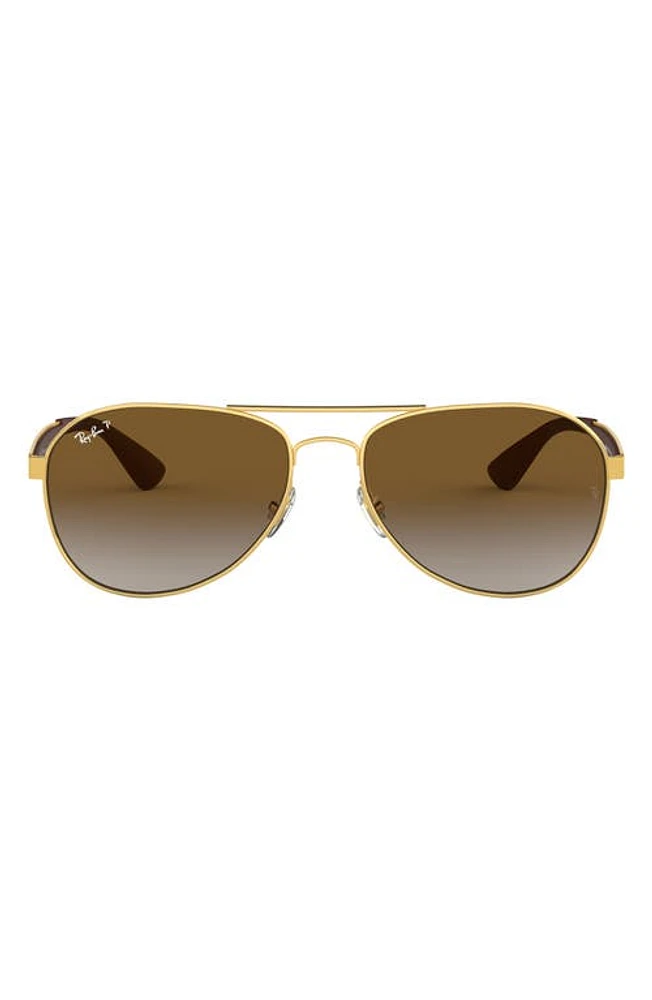 Ray-Ban 61mm Gradient Polarized Aviator Sunglasses in Gold at Nordstrom