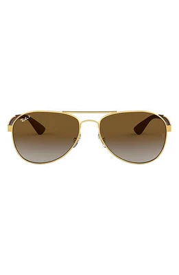 Ray-Ban 61mm Gradient Polarized Aviator Sunglasses in Gold at Nordstrom