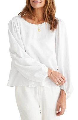 Brave+True Dorothy Linen Blend Top White at Nordstrom,