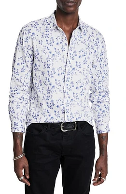 John Varvatos Rodney Floral Button-Up Shirt Blue Stone at Nordstrom,