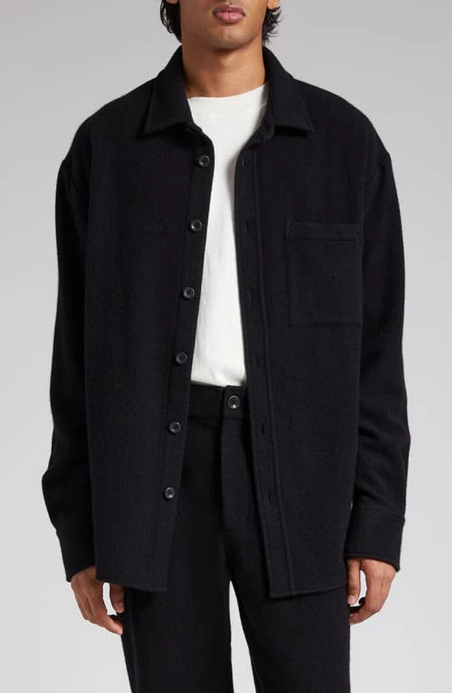 The Elder Statesman Cashmere Overshirt Black-001 at Nordstrom,