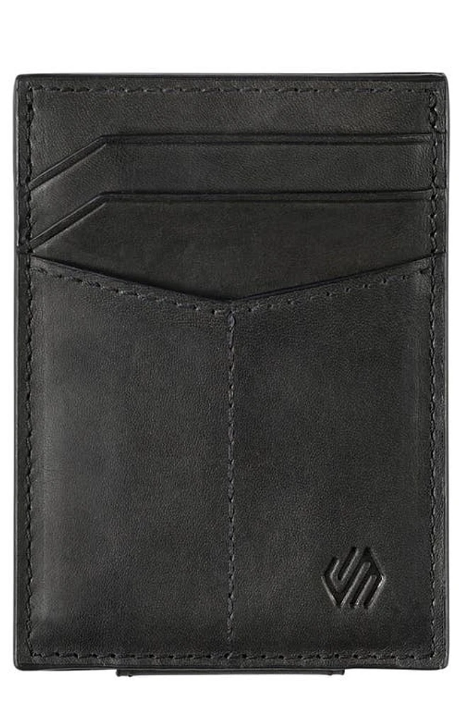 Johnston & Murphy Rhodes Leather Money Clip Card Case in Black at Nordstrom