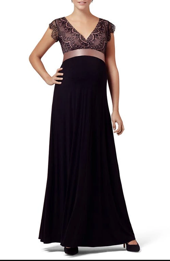 Tiffany Rose Rosa Lace Maternity Gown in Black at Nordstrom