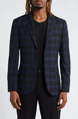 Topman Check Suit Jacket Navy at Nordstrom,