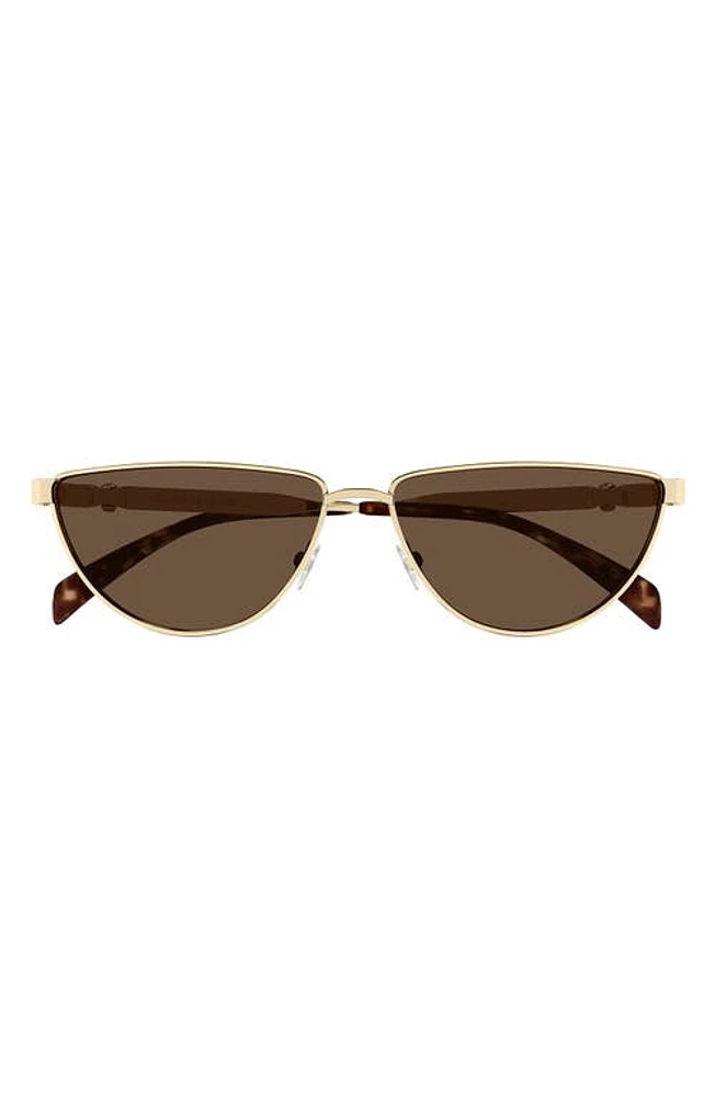 Alexander McQueen 60mm Cat Eye Sunglasses in Gold at Nordstrom