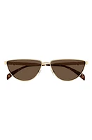 Alexander McQueen 60mm Cat Eye Sunglasses in Gold at Nordstrom