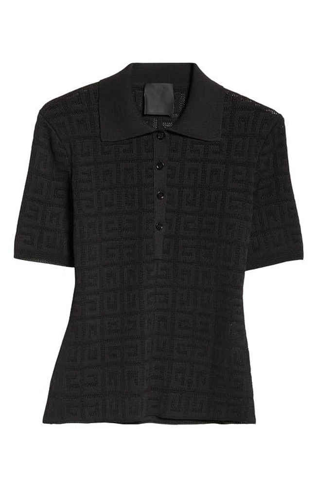 Givenchy 4G Jacquard Mesh Polo Black at Nordstrom,