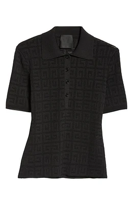 Givenchy 4G Jacquard Mesh Polo Black at Nordstrom,