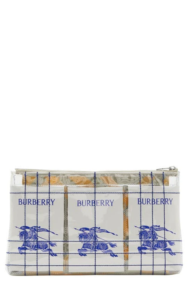 burberry EKD Zip Pouch in White Multi at Nordstrom