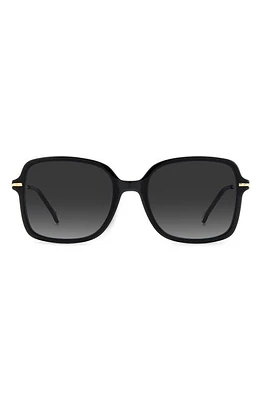 Carolina Herrera 55mm Square Sunglasses in Black/grey Shaded at Nordstrom