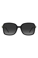 Carolina Herrera 55mm Square Sunglasses in Black/grey Shaded at Nordstrom