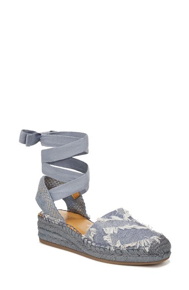 Franco Sarto Britney Ankle Wrap Espadrille Sandal Light Denim at Nordstrom,