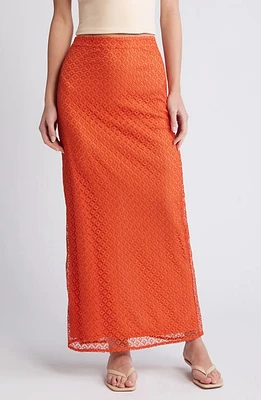 SOMETHING NEW Chrissy Lace Skirt Burnt Ochre at Nordstrom,