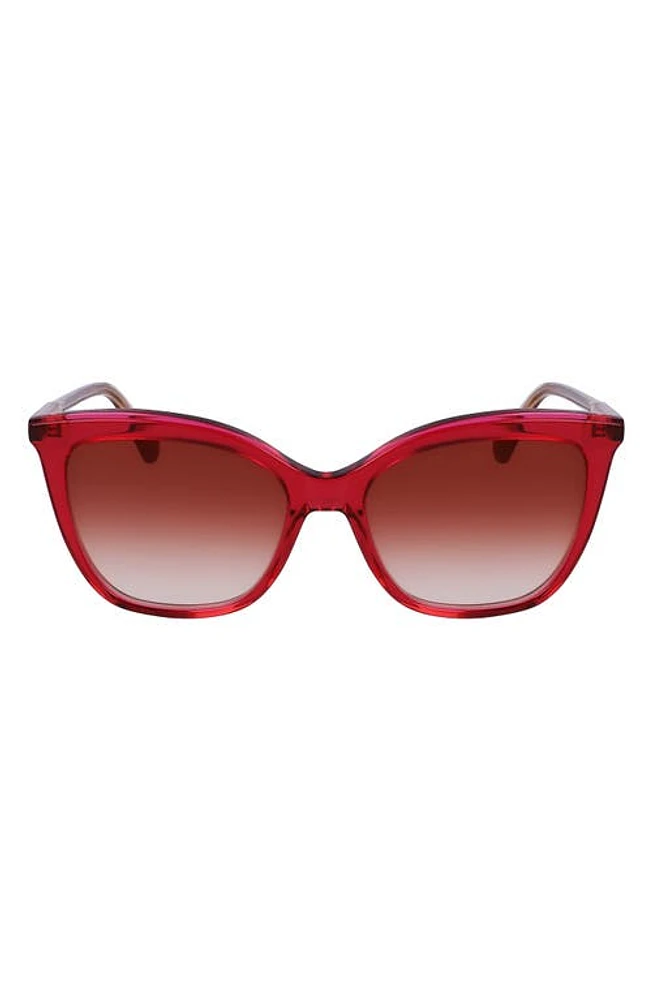 Longchamp 53mm Rectangular Sunglasses in Fuchsia/Rose at Nordstrom