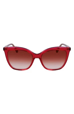 Longchamp 53mm Rectangular Sunglasses in Fuchsia/Rose at Nordstrom