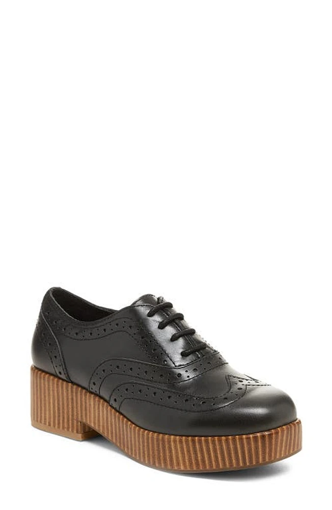 Kelsi Dagger Brooklyn Crest Platform Wingtip Oxford Black at Nordstrom,