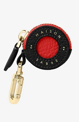 MAISON de SABRÉ Leather AirTag Charm in Pomegranate Caviar at Nordstrom