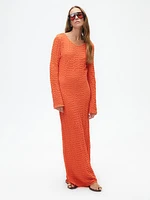 Nocturne Textured Long Dress in Light/pastel Red at Nordstrom