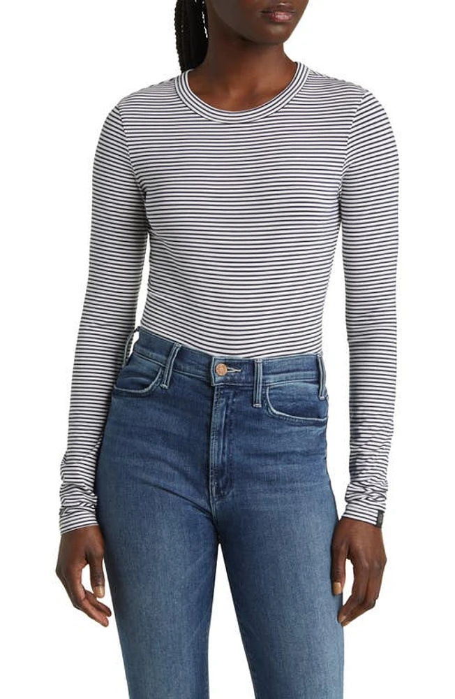 rag & bone Luca Stripe Long Sleeve Top White/Black at Nordstrom,