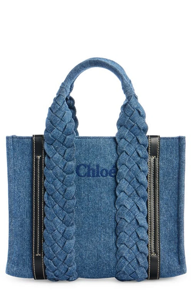 Chloé Small Woody Denim Tote in Denim 45D at Nordstrom