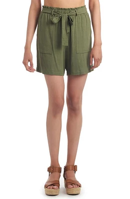 Everly Grey Shelly High Waist Paperbag Shorts Olive at Nordstrom,