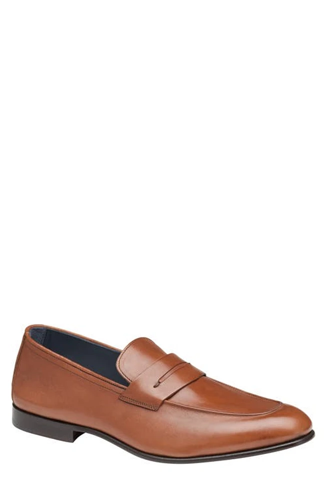 JOHNSTON & MURPHY COLLECTION Taylor Moc Toe Penny Loafer Tan Italian Calfskin at Nordstrom,