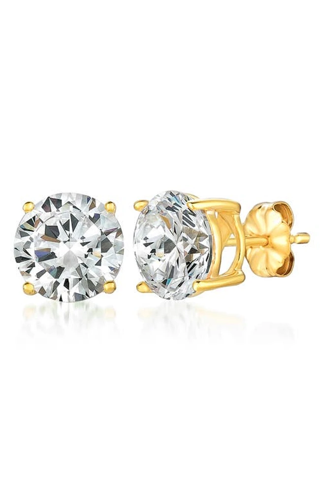 Crislu Cubic Men's Zirconia Stud Earrings in 18Kt Yellow Gold at Nordstrom