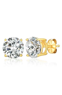 Crislu Cubic Men's Zirconia Stud Earrings in 18Kt Yellow Gold at Nordstrom