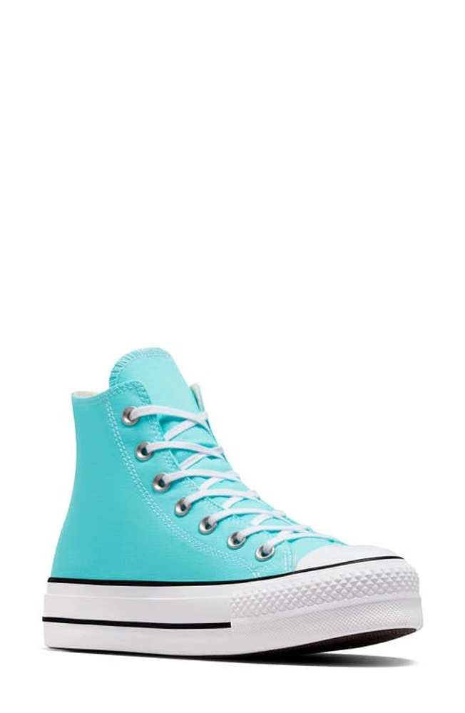 Converse Chuck Taylor All Star Lift High Top Sneaker Triple Cyan/White/Black at Nordstrom,