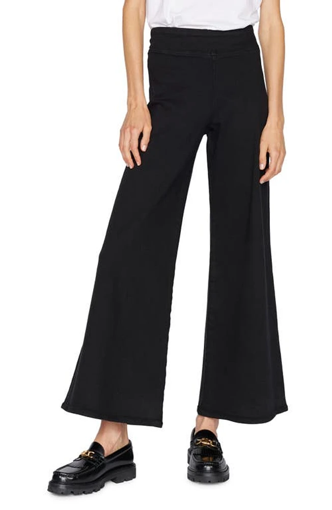 FRAME Jet Set Wide Leg Pull-On Jeans Sheen Noir at Nordstrom,