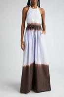 A. L.C. Blair Print Halter Maxi Dress Fudge/Sky Blue at Nordstrom,